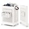 White Rolling Laundry Basket with Handles, Foldable 20 Gallon Hamper and Mini Hanging Basket